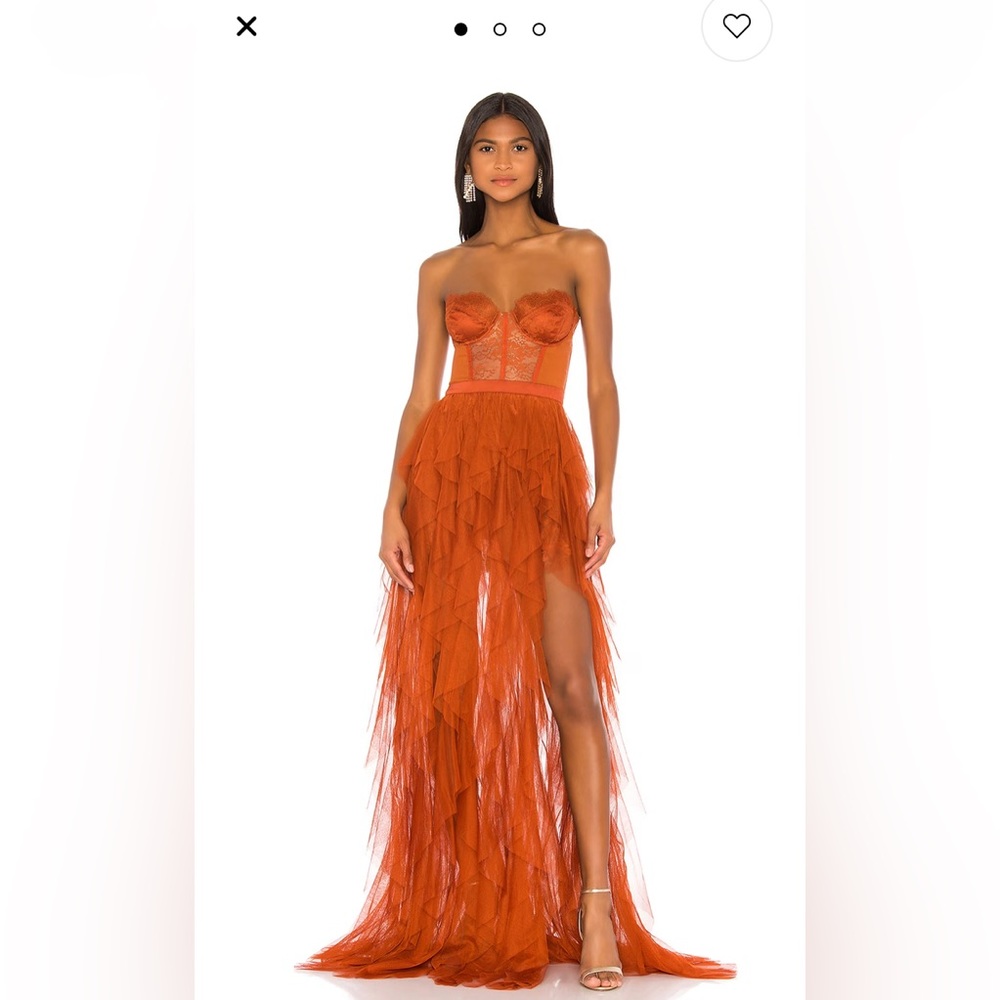 Revolve x for love and lemons Bustier Gown in Rust